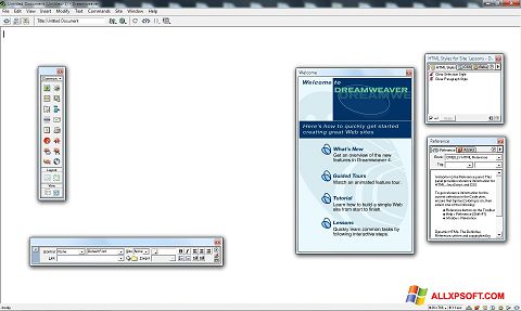 צילום מסך Macromedia Dreamweaver Windows XP