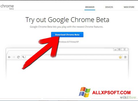 צילום מסך Google Chrome Beta Windows XP