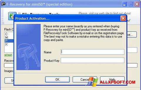 צילום מסך F-Recovery SD Windows XP