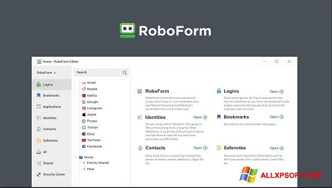 צילום מסך RoboForm Windows XP