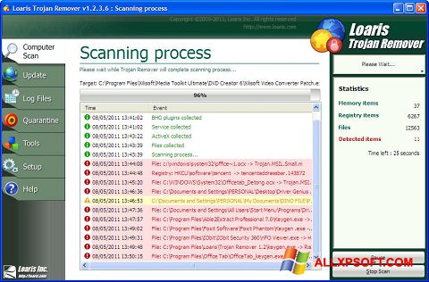 צילום מסך Trojan Remover Windows XP