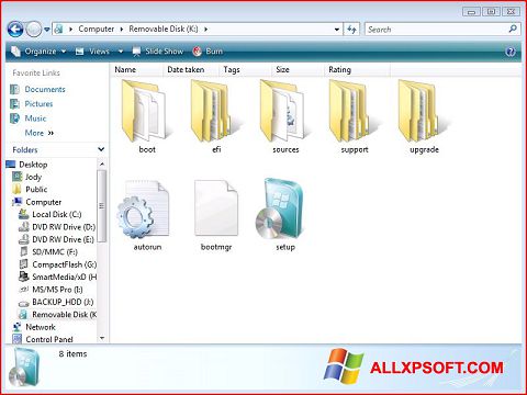 צילום מסך Windows 7 USB DVD Download Tool Windows XP