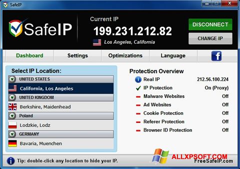 צילום מסך SafeIP Windows XP