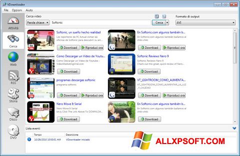 צילום מסך VDownloader Windows XP