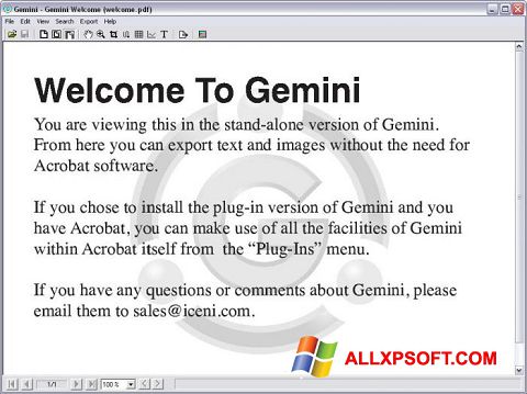 צילום מסך Gemini Windows XP