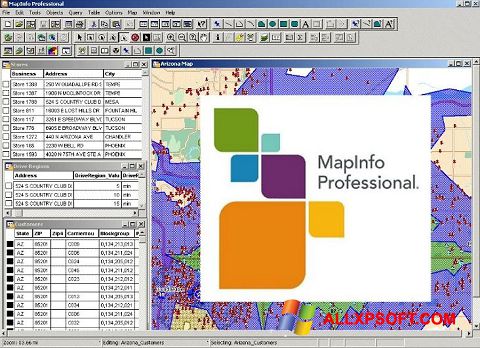 צילום מסך MapInfo Professional Windows XP