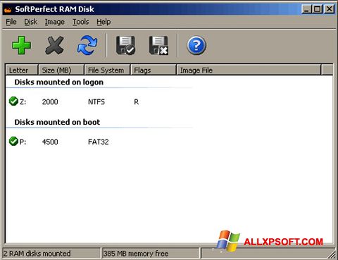 צילום מסך SoftPerfect RAM Disk Windows XP