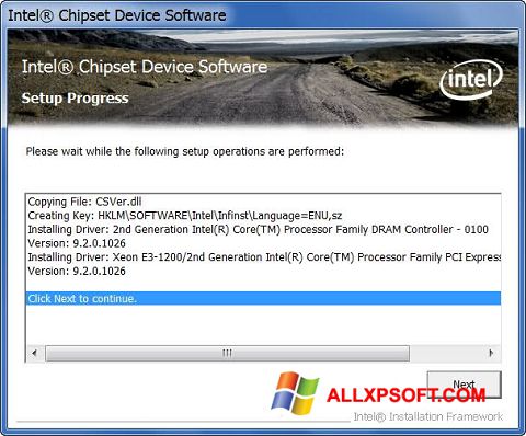 צילום מסך Intel Chipset Device Software Windows XP
