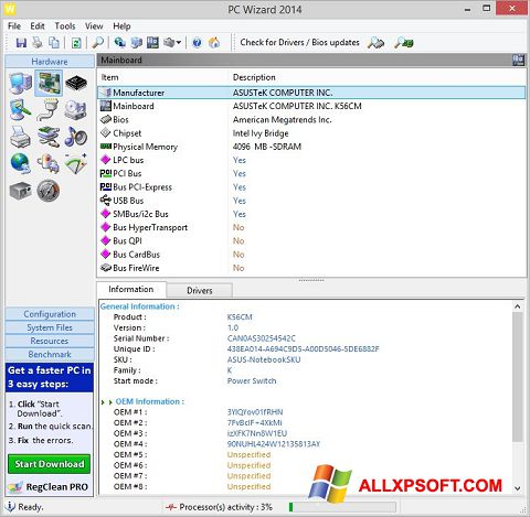 צילום מסך PC Wizard Windows XP