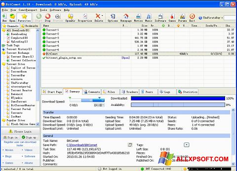 צילום מסך BitComet Windows XP