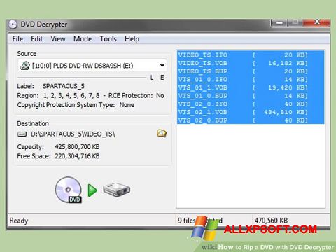 צילום מסך DVD Decrypter Windows XP