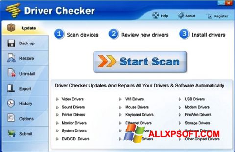 צילום מסך Driver Checker Windows XP