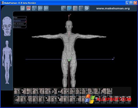 צילום מסך MakeHuman Windows XP