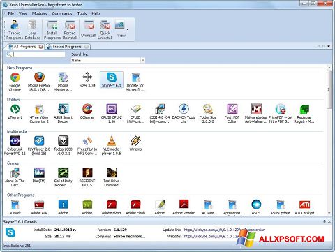 צילום מסך Revo Uninstaller Windows XP