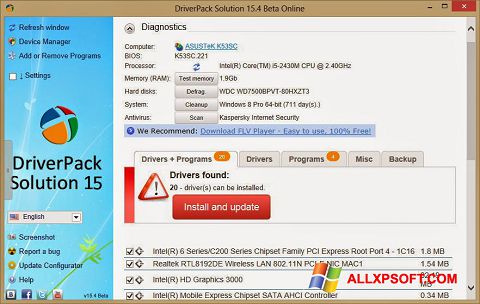 צילום מסך DriverPack Solution Online Windows XP
