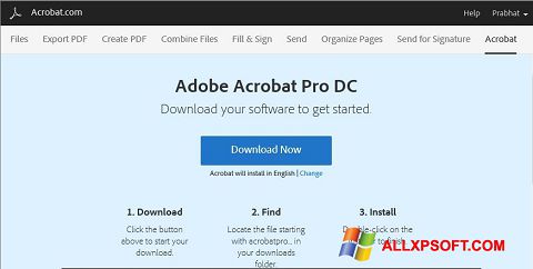 צילום מסך Adobe Acrobat Windows XP