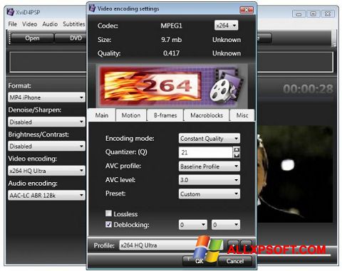צילום מסך XviD4PSP Windows XP