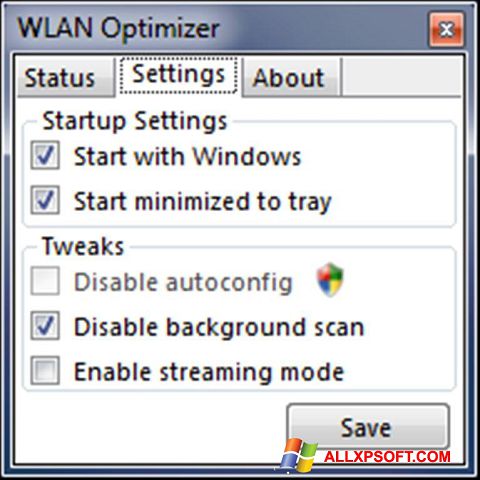 צילום מסך WLAN Optimizer Windows XP